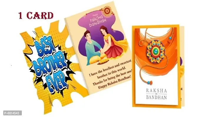 Rakhi Gift for Brother, 1 Greeting Gift Card for Brother on Rakhi Raksha Bandhan-thumb0