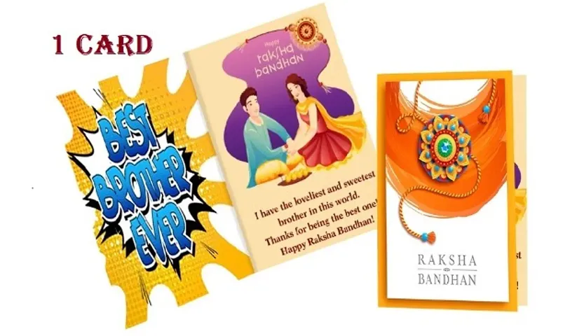 Rakhi Gift for Brother, 1 Greeting Gift Card for Brother on Rakhi Raksha Bandhan