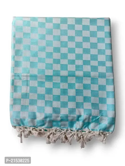 Comfortable Blue Cotton Blend Double Blankets