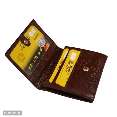 Style Shoes Brown Smart and Stylish Leather Card Holder-thumb2