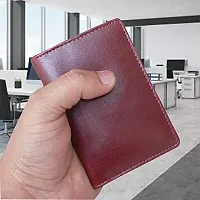 Style Shoes Maroon Smart and Stylish Leather Card Holder-thumb3