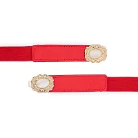 RAI SAHAB Womens Red PU Leather Elastic Waist Belt16-thumb2