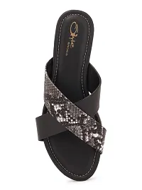 Women's Black Fashion Flat Sandal, Comfortable & Stylish-thumb4