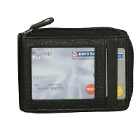 STYLE SHOES?Black Leather Credit/Debit Card Holder Money Wallet Zipper Purse for Men & Women(3007)-thumb3