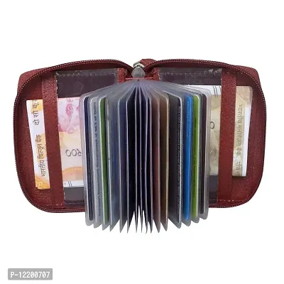 STYLE SHOES Leather Brown Card Wallet, Visiting , Credit Card Holder, Pan Card/ID Card Holder Women-thumb3