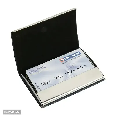 STYLE SHOES Polyurethane Unisex Card Wallet(black)-thumb0