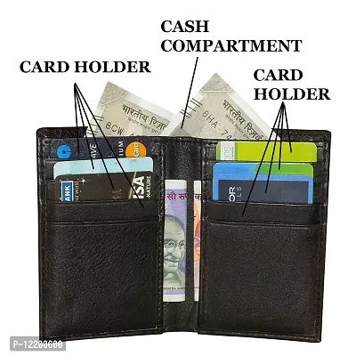 Style98 Shoes Pure Leather Pocket Size Wallet & Card Holder for Men & Women -Black- Small (9164BGQ-IA)-thumb2