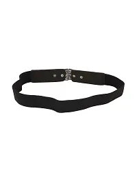 STYLE SHOES Black Women Wide Elastic Belt For Dress Ladies Stretchy Belt Interlocking Buckle(8021IA)-thumb1
