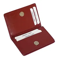 Style Shoes Maroon Smart and Stylish Leather Card Holder-thumb4