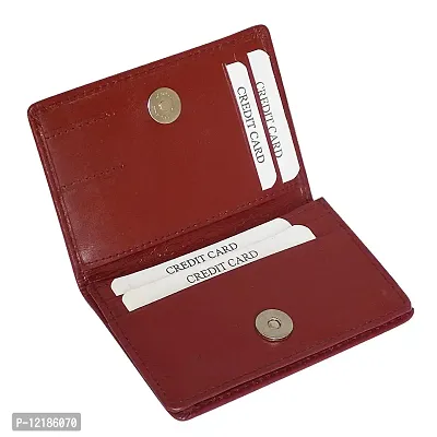 Style Shoes Maroon Smart and Stylish Leather Card Holder-thumb5