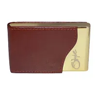 STYLE SHOES Leather Brown Card Wallet, Visiting , Credit Card Holder, Pan Card/ID Card Holder for Men and Women-thumb3