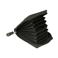 STYLE SHOES?Black Leather Credit/Debit Card Holder Money Wallet Zipper Purse for Men & Women(3007)-thumb2