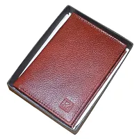 STYLE SHOES Brown Genuine Leather 6 Card Slots Card Holder Wallet for Men & Women-thumb4