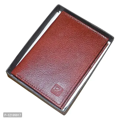 STYLE SHOES Brown Genuine Leather 6 Card Slots Card Holder Wallet for Men & Women-thumb5