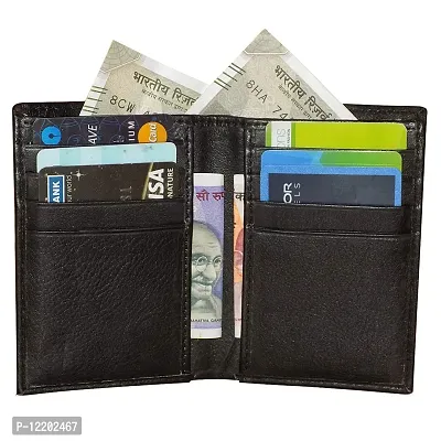 Style Shoes Pure Leather Pocket Size Wallet & Card Holder for Men & Women -Black- Small-9164BHQ1-IA-thumb5