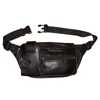 Style Shoes Black Smart and Stylish Leather Waist Pouch-thumb1
