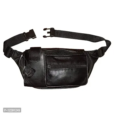 Style Shoes Black Smart and Stylish Leather Waist Pouch-thumb2