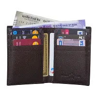 STYLE SHOES Brown Genuine Leather 6 Card Slots Card Holder Wallet for Men & Women-thumb1