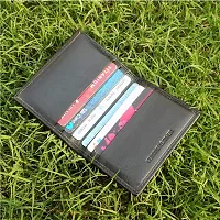 style98 Style Shoes Black Smart and Stylish Leather Card Holder-thumb1