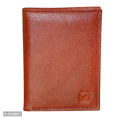 STYLE SHOES Brown Genuine Leather 6 Card Slots Card Holder Wallet for Men & Women-thumb0