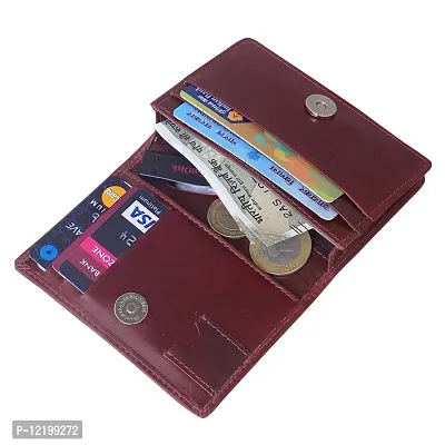 STYLE SHOES Leather Maroon Card Wallet, Visiting , Credit Card Holder, Pan Card/ID Card Holder for Men and Women-thumb2