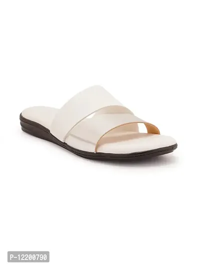 STYLE SHOES Women's White Stylish & Comfortable Flatl Sandals