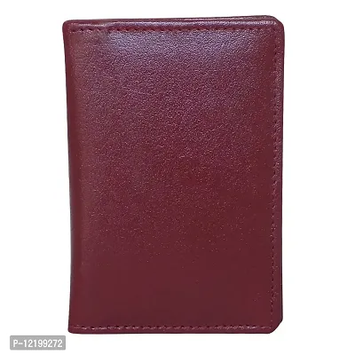 STYLE SHOES Leather Maroon Card Wallet, Visiting , Credit Card Holder, Pan Card/ID Card Holder for Men and Women-thumb0