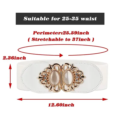 Women Decorative Stretchy Belt for Dresses Vintage Elastic Wide Waist Belt