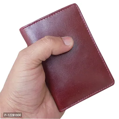 STYLE SHOES Leather Maroon Card Wallet, Visiting , Credit Card Holder, Pan Card/ID Card Holder for Men and Women-thumb4