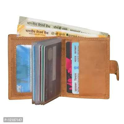 STYLE SHOES Genuine Leather Business Card Holder/Visiting/Debit/Credit Card Holder Case Card (Khaki)-thumb2