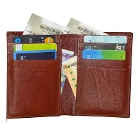 STYLE SHOES Brown Genuine Leather 6 Card Slots Card Holder Wallet for Men & Women-thumb1