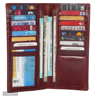 Style Shoes Burgundy Smart and Stylish Leather Card Holder-thumb2