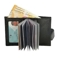 RAI SAHAB Black Leather Credit Card Holder -Slim Minimalist Front Pocket Leather Wallets for Men Women-thumb1