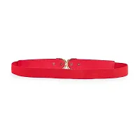 RAI SAHAB Womens Red PU Leather Elastic Waist Belt16-thumb1