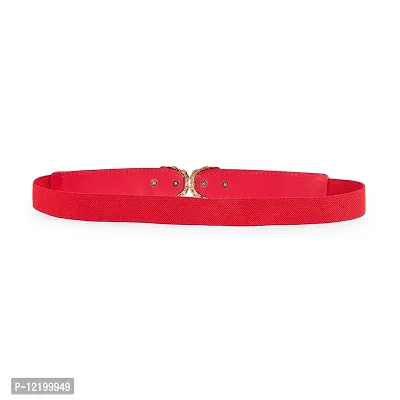 RAI SAHAB Womens Red PU Leather Elastic Waist Belt16-thumb2