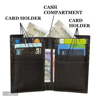 Style Shoes Pure Leather Pocket Size Wallet & Card Holder for Men & Women -Black- Small-9164BHQ1-IA-thumb2