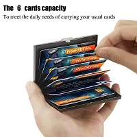 STYLE SHOES 6 Slots Steel RFID Blocking Metal Credit Card Holder Wallet for Men & Boys (9.5cm x 6.7cm x 1.5cm ,Black)-thumb1