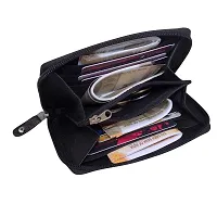 STYLE SHOES Black Genuine Leather Wallet for Women Women-thumb1