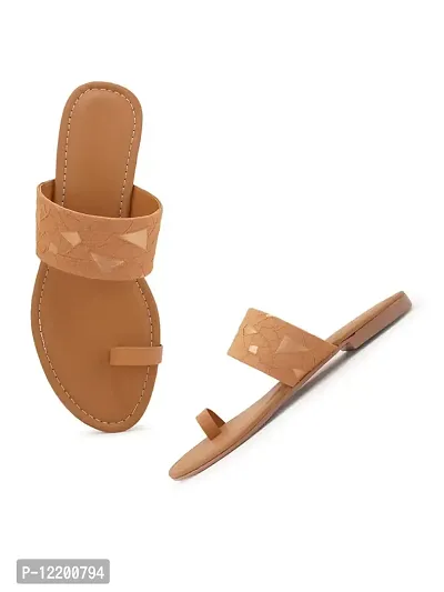 Women's Beige Stylish & Comfortable Fashion Flatl Sandals-thumb2