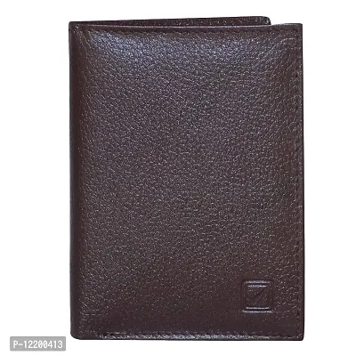 STYLE SHOES Brown Genuine Leather 6 Card Slots Card Holder Wallet for Men & Women-thumb0