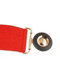 STYLE SHOES Red Women Wide Elastic Belt For Dress Ladies Stretchy Belt Interlocking Buckle(8019IC)-thumb3