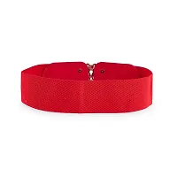 RAI SAHAB Women Belt Casual Thin Belt For Dress Skirt Waist Flower Design Closure Ladies Designer WaistbandLBE801RED32-thumb2