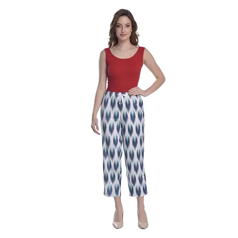 Style Shoes Women's Pyjamas/Lower/Track Pant, Lounge Wear, Soft Night Wear Pajama Pant(Prints May Vary) Color- White, Size XL