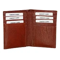 STYLE SHOES Brown Genuine Leather 6 Card Slots Card Holder Wallet for Men & Women-thumb2