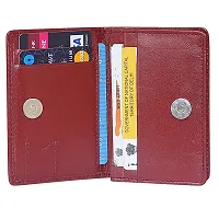 Style Shoes Maroon Smart and Stylish Leather Card Holder-thumb2