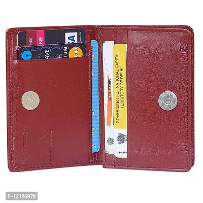 Style Shoes Maroon Smart and Stylish Leather Card Holder-thumb3