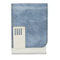 STYLE SHOES Polyurethane Unisex Card Wallet(light blue)-thumb1