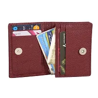 STYLE SHOES Maroon Genuine Leather 10-15 Card Slots Card Holder Wallet for Men & Women-thumb1