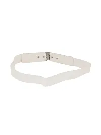 STYLE SHOES White Women Wide Elastic Belt For Dress Ladies Stretchy Belt Interlocking Buckle(8021IW)-thumb1