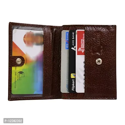 Style Shoes Brown Smart and Stylish Leather Card Holder-thumb3